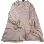 Vintage Christian Dior Pink Satin Pearl Button Lace Collar Gown Stain Size M Photo 0