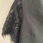 Ted Baker V Neck Black Top with Lace Sleeves Size 1 Small Photo 2