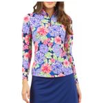 Ibkul long sleeve 1/4 zip mock neck Larisa navy golf top size XXL Green Photo 2