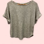 Max Studio Cute cozy relaxed short sleeve marled sweater sweatshirt top flowy Photo 2