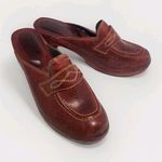 Vintage Capetos Brown Leather Clogs Heels Made in Brazil Wooden Soles Size 9 Photo 0