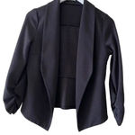 Black Asymmetric Blazer Solid Color Casual Thin Coat Suit Jacket SZ M #1592 Size M Photo 0