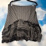Ruffled tweed midi skirt Brown Size XL Photo 2