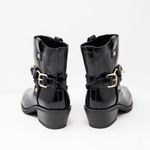 Love moschino NEW  Patent Leather Logo Heart Chain Link Ankle Heel Booties Shoes  Photo 2