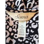 Soma Dress Womens Medium Black White Jersey Knit Animal Print Sleeveless Maxi Photo 8