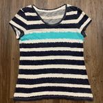 Style & Co Sport White & Blue Stripe Top Photo 7