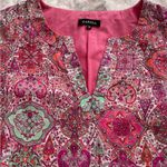 Caroll pink floral geometric 100% cotton shift dress, size 38 or US S France Photo 4