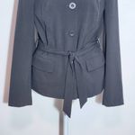  Gray Button-Up Blazer with Sash Size 8 Venus Gray Collarless Blazer Photo 3