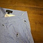 Talbots Gingham Toucan A-Line Skirt Sz 8 Blue White Cotton Lined Above Knee Photo 5