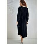 Madewell  V-Neck Balloon Sleeve Empire Midi Dress In Black NO147 Size M Photo 1