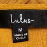 Lulus Lulu’s mustard yellow true wrap dress split flutter sleeve size medium dress. Photo 3