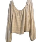 Willow + Root  cream Buckle boho eyelet womens long sleeve Medium M Photo 0