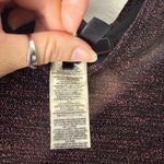 BCBGMAXAZRIA Long Sleeve Top Mock Neck Metallic Copper Black Fitted Sparkle S Photo 2