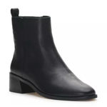 Vince Camuto Womens Jerlindi Ankle Boots Block Heel Zip Up Black Leather Size 7 Photo 0