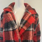 Wishful Thinking  Plaid Red and Black Women's Shearling Coat Photo 5