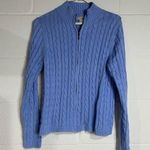 L.l bean blue medium cable knit quarter zip sweater Photo 0