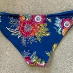 New with tags dark blue floral Soluna Women's Shirred Bikini Bottoms Size M Photo 2