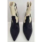 INC Cowboy‎ Boots Size 9.5 Black Cream Embellished Western High Heel Booties Photo 2