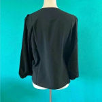 J.Crew New with tags black Puff-sleeve satin-back crepe top in size petite small Photo 2