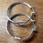 Boutique Womens Double Strand Metal Hoop Fashion Earrings Silver Photo 1