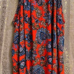 Collective Concepts  Krissa Red Blue Indian Henna Paisley Halter Blouse Large Photo 0