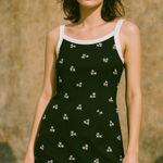 VTG 90s Giorgio Fiorlini Womens Dress Sz 10 Black Floral Minimalist Dark Cottage Photo 1