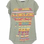 The Classic Green Elephant Print Graphic T shirt Sz XS Photo 0