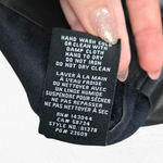 7 For All Mankind 7FAM Black Faux Leather Puff Sleeve Square Neck Corset Crop Top Size XS Photo 7