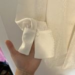 Ann Taylor Women's Long Sleeve Collar/Tie Cheetah Print White Size XS Blouse Photo 1