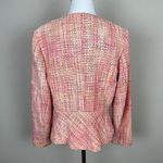 Talbots  Tweed Blazer Jacket Women 10 Pink Orange Full Zip Career Office Workwear Photo 4