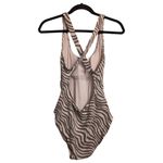 ANDIE Tulum One Piece Swim Bias Stripe Olive Crisscross Beach Pool Swim M New Photo 3