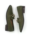 Vince Camuto Aliyana Leather Loafers Olive green Sz 9 preppy Chic Academia Photo 4