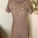 BCBGMAXAZRIA Cashmere Wool Striped Cowl Neck Sweater Dress Brown XS Photo 4