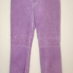 Vintage Jou Jou Skins Y2K/90s‎ Suede Leather Straight Leg Pants Size 11/12 Purple Photo 0