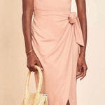 Reformation  Kaila Knit Scoop Neck Sleeveless Wrap Midi Dress Blush Size Medium Photo 0