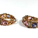 Versace NEW  Greca Goldtone & Crystal Hoop Earrings Photo 6