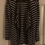 Market & Spruce  Women's Striped Cardigan in Black and White Photo 0