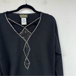 Bob Mackie  Art to Wear Black Sequined Womens Sweater M Whimsigoth Vintage Photo 1