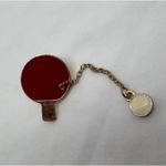 Unique Ping Pong Paddle Pin Red Enamel Paddle Backpack‎ Hat Brooch Table Tennis Photo 1