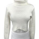 Princess Polly Women's White Turtleneck Rib Knit Long Sleeve Crop Sweater Top 8 Photo 0