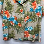 Hawaiian Floral Tropical Beachy Vacation Event Party Festival Womens Shirt Large Orange Photo 2