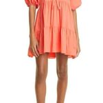Cinq à Sept Lynn Tiered Puff Sleeve Dress, Neon Coral Size 6 New w/Tag $365 Photo 1