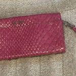 Jessica Simpson  snakeskin embossed wristlet pink wallet croc reptile Photo 0