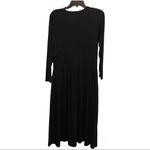 Nordstrom  the Catalog Pleated Babydoll Shoulder Pad Maxi Dress Black Small‎ Photo 1