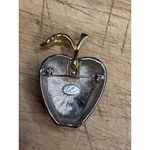 Liz Claiborne LC Silver & Gold Tone Apple Shaped Pin Brooch With Box Photo 1