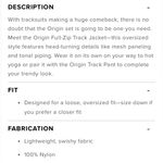 Alo Yoga  NWOT Origin Full Zip Track Jacket Black Size M Photo 5