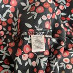 Loft  Dress Womens Size Small Velvet Trim Long Sleeve Keyhole Floral Cherry Berry Photo 10
