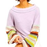 Free People Cha Cha Brushed Knit Stripe Balloon Sleeve Top Photo 0