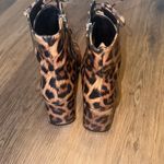 Schutz Kika Leopard Print Patent Leather Lace-Up Boot Shiny size 8.5B block heel Photo 5