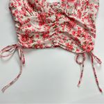 Princess Polly NWT  Maddie Top Crop Floral Pink White Ruched Shirred Crop Size 4 Photo 9